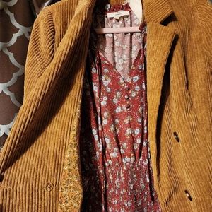 Walker Rose Boutique Hem & Thread Mustard Corduroy Jacket and Entro Dress
